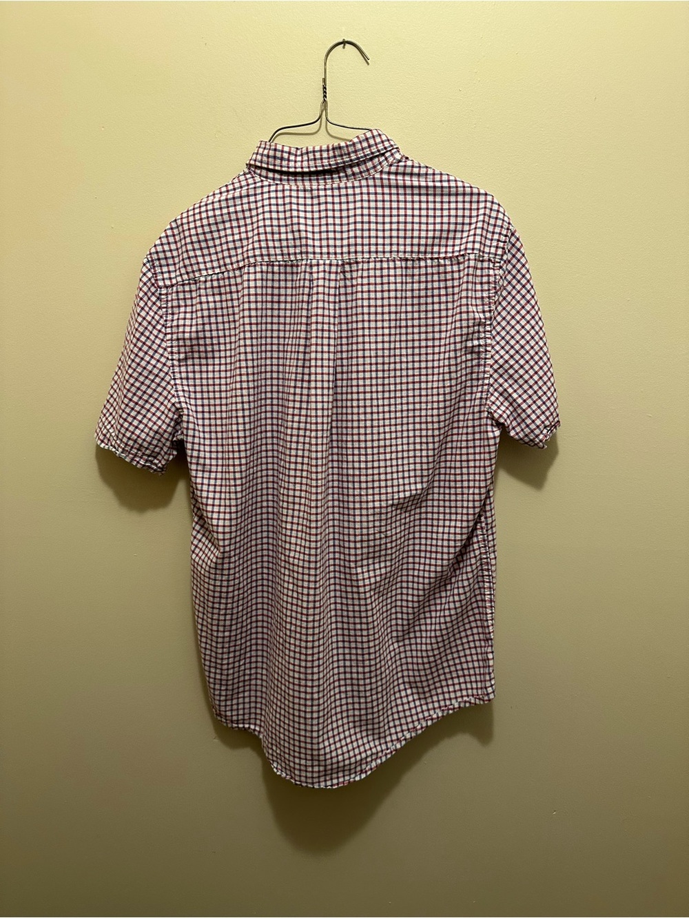 U.S. Polo Assn. Men’s Stretch L Short Sleeve Shirt Red White Blue Gingham Plaid - Picture 2 of 7